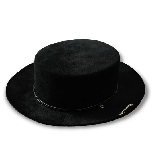 HUNTISM Fur Velour Boater Hat